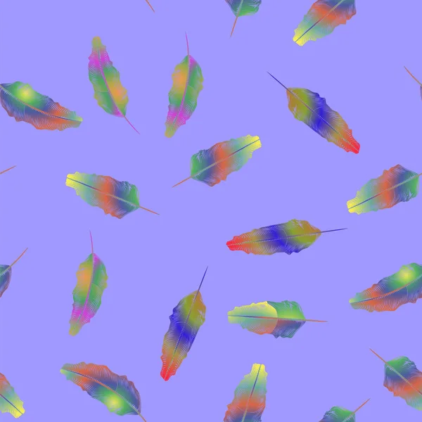 カラフルな羽のシームレス パターン — ストックベクタ