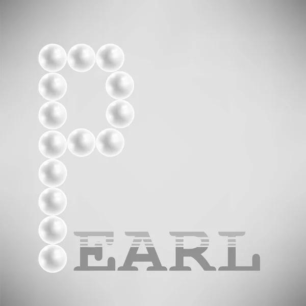 様式化されたホワイト Pearles テキスト ラウンド — ストックベクタ
