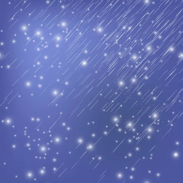 Nignt gökyüzü üzerinde kayan yıldız. Meteor yağmuru — Stok Vektör
