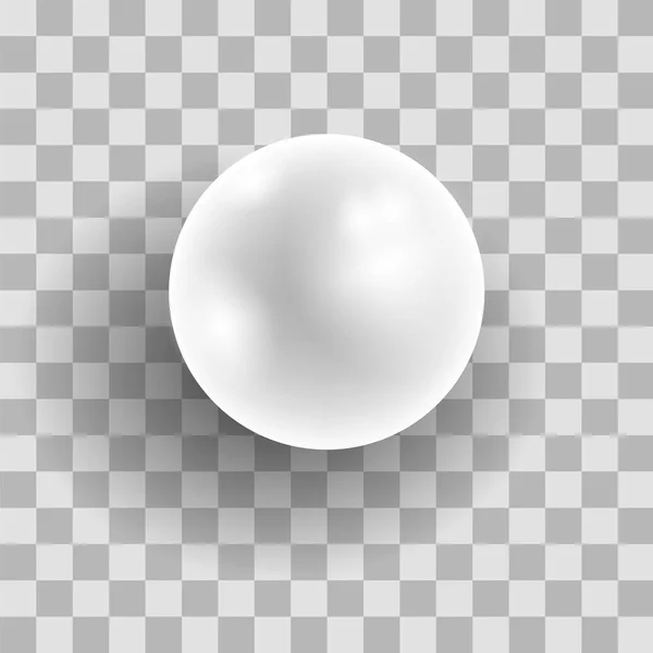 Perla bianca naturale realistica — Vettoriale Stock