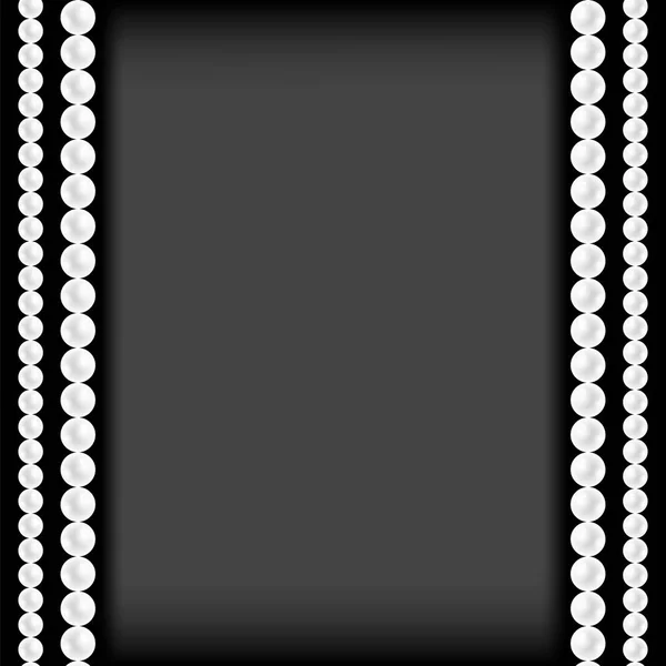 Marco de perlas blancas naturales realistas — Archivo Imágenes Vectoriales