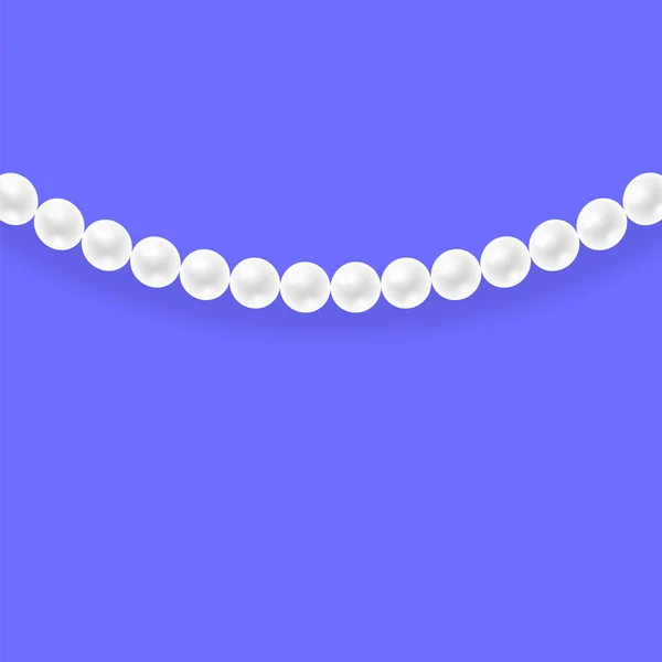 Natural White Pearl Necklace — Stock Vector