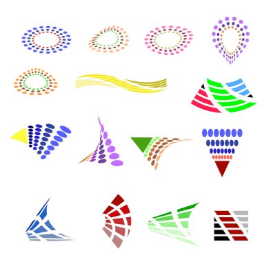 Farklı renkli simgeler. Renkli iş Logo