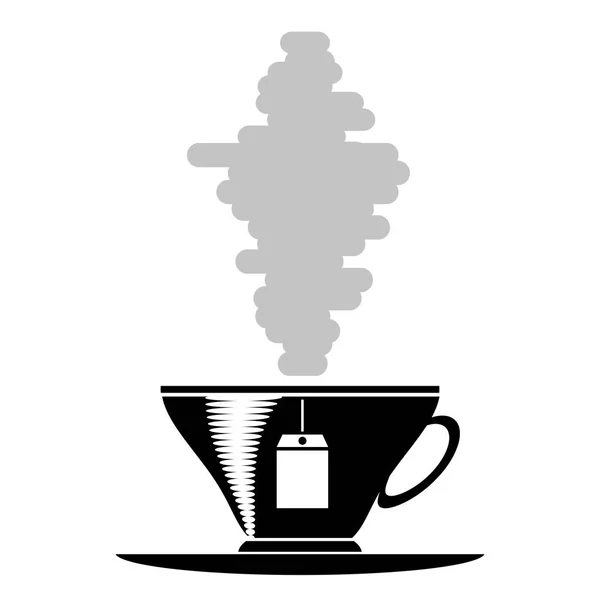 Silueta de taza de té — Vector de stock