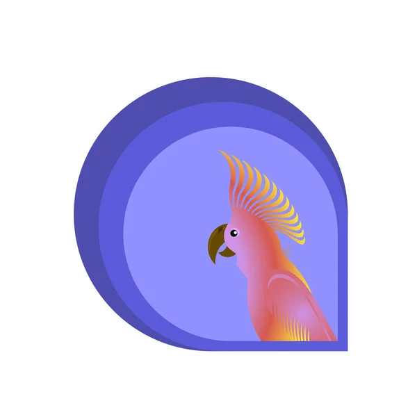 Logo oiseau perroquet cacatoès rose Design — Image vectorielle