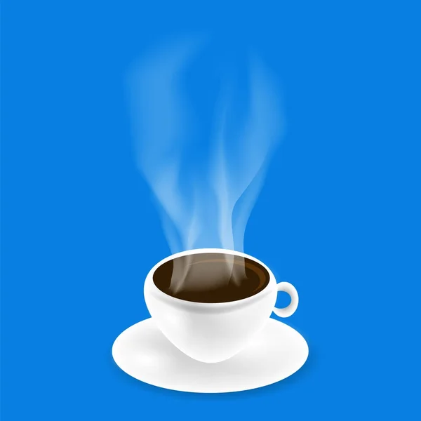 自然なコーヒーをブラックで白いカップ — ストックベクタ