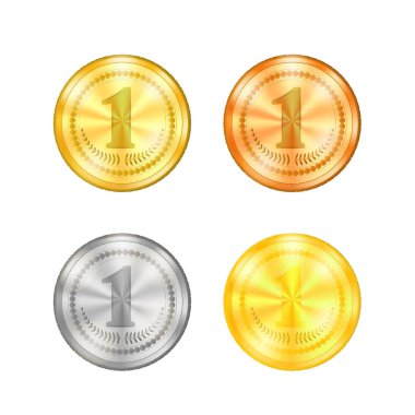 Renkli spor madalya kümesi