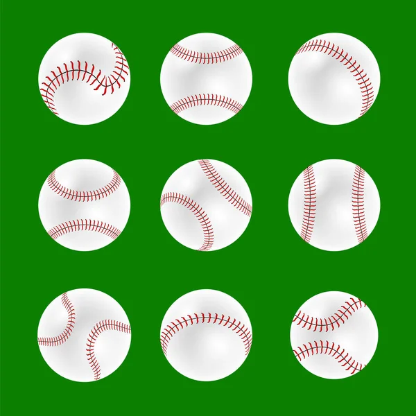 Set di palle da baseball — Vettoriale Stock