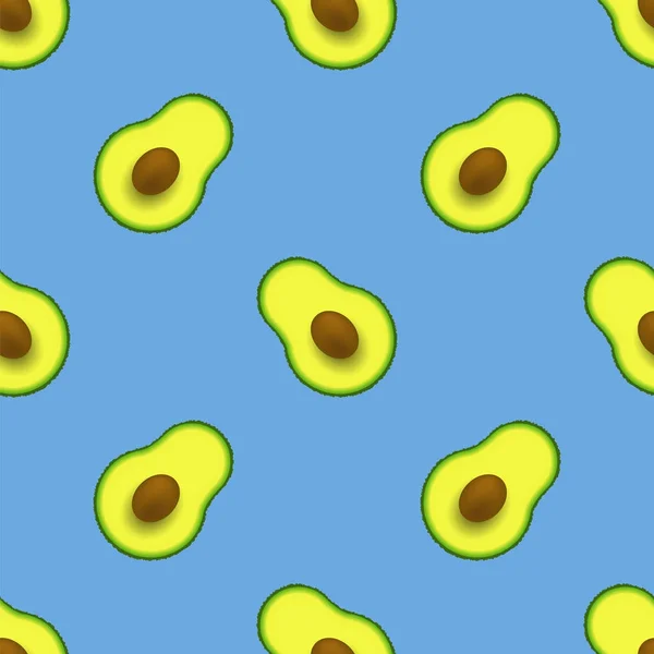 Gesneden rijpe Avocado naadloze patroon — Stockvector