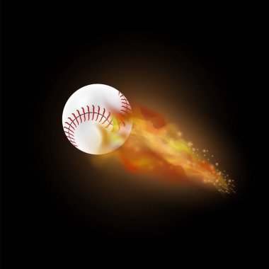 Alev ateş etmek ile yanan beyzbol topu