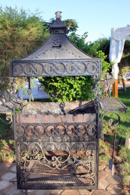 Eski vintage metal Barbekü ızgara et yemek pişirmek için