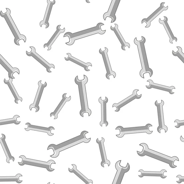 Set di chiave metallica grigio modello senza cuciture — Vettoriale Stock