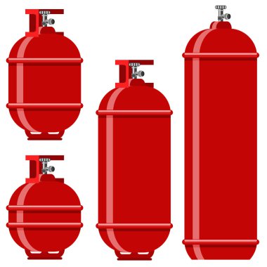 Kırmızı gaz Tank Icon Set