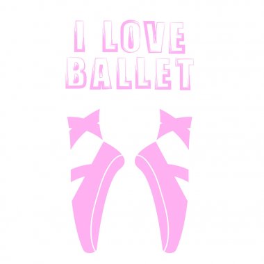 Vektör pembe bale ayakkabıları ve Grunge alıntı