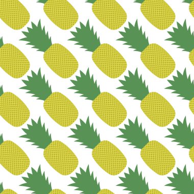 Beyaz arka plan üzerinde izole ananas desen