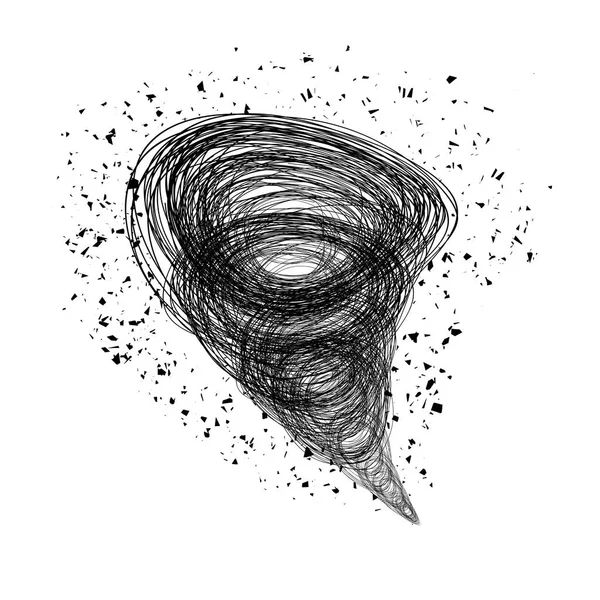 龙卷风旋流与碎片微粒 — 图库矢量图片