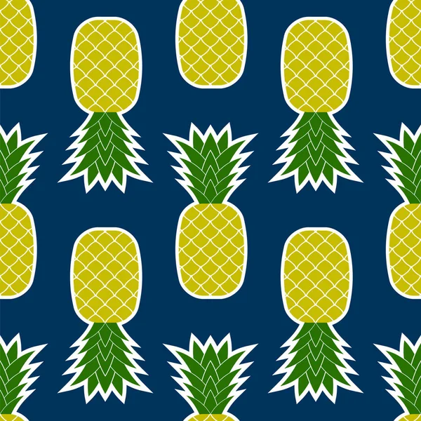 Ananas senza cuciture di frutta tropicale Texture — Vettoriale Stock