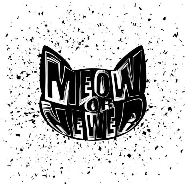 Tipografi tasarımı baskı ile kedi siluet