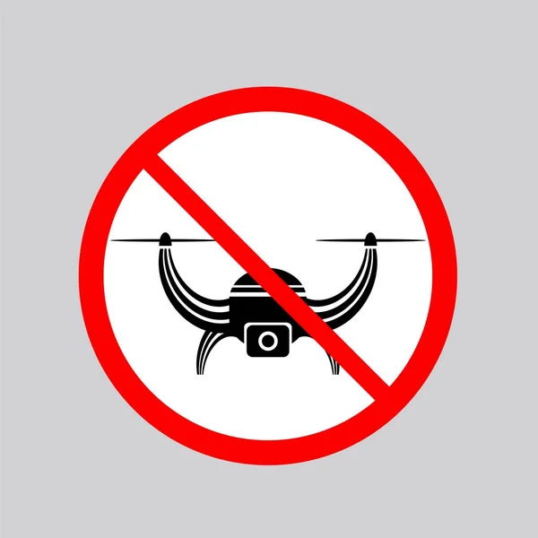 Stop Airdrone Allowed Sign. Photo and Video Air Drone Icon — Stock Vector