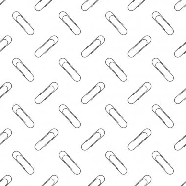 Paper Clip Silhouette Seamless Pattern on White clipart