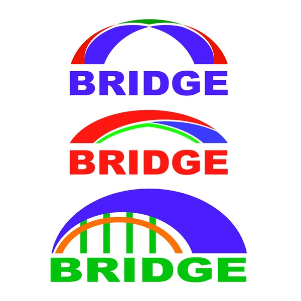 Eine Reihe Von Brücken Symbolen Auf Weißem Hintergrund Brückenlogo — Stockfoto