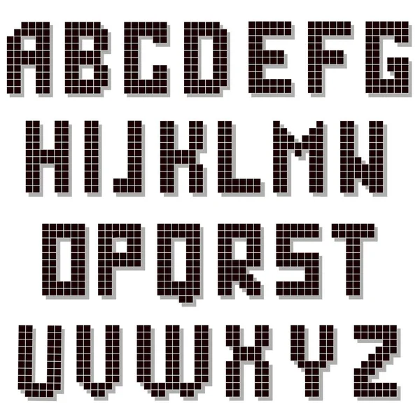 Pixel Alfabet Geïsoleerd Een Witte Achtergrond Digitale Lettertype — Stockfoto