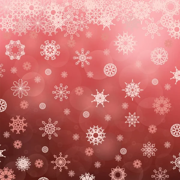 Téli Hópehely Piros Minta Karácsonyi Elmosódott Háttér — Stock Fotó