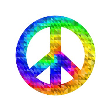 İzole renkli pasifist işareti