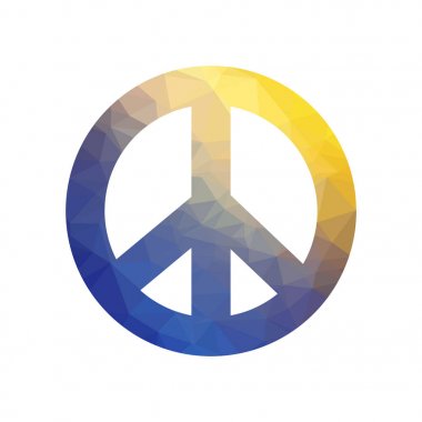 İzole renkli pasifist işareti