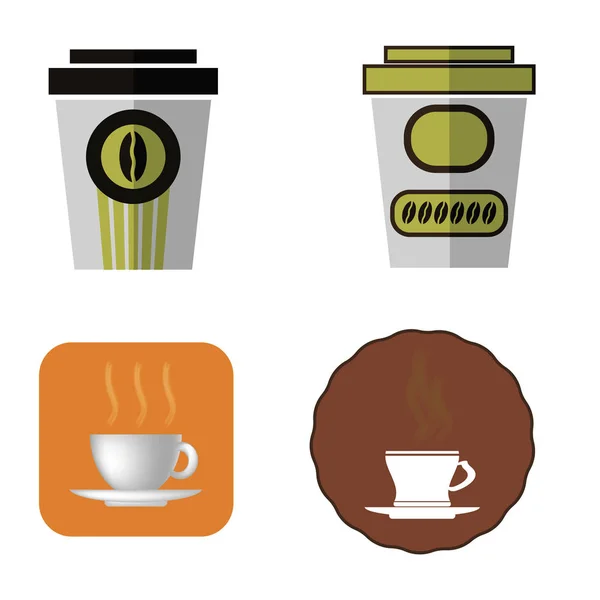 Iconos de taza de café — Vector de stock