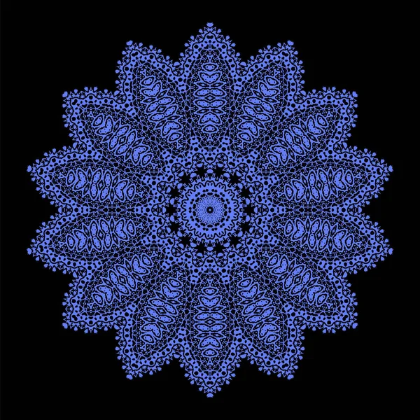 Islam, arabiska, indiska, ottomanska motiv. Contour prydnad isolerad på blå bakgrund. Etniska Amulet av Mandala — Stock vektor