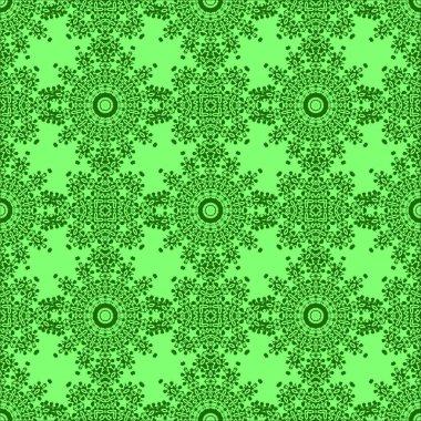 Yeşil süs kesintisiz çizgi deseni. Oryantal geometrik süsleme