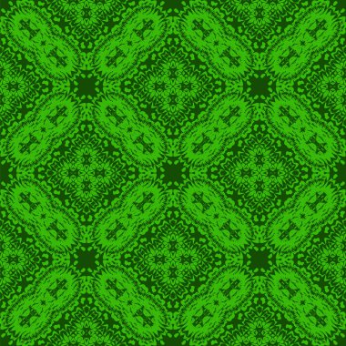 Yeşil süs Seamless modeli. Sonsuz doku. Oryantal geometrik süsleme