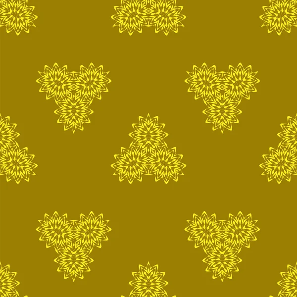 Geel oranje decoratieve naadloze patroon. Eindeloze textuur. Oosterse geometrische Ornament — Stockvector