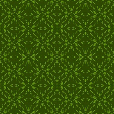 Yeşil süs Seamless modeli. Sonsuz doku. Oryantal geometrik süsleme