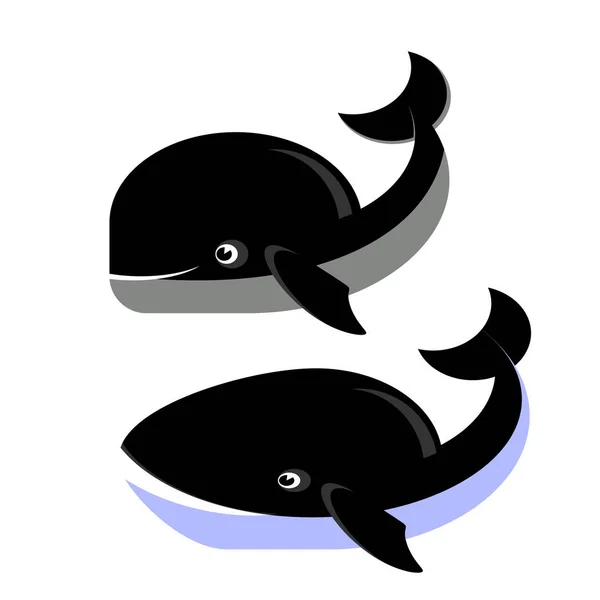 Whale ikoner isolerade — Stock vektor