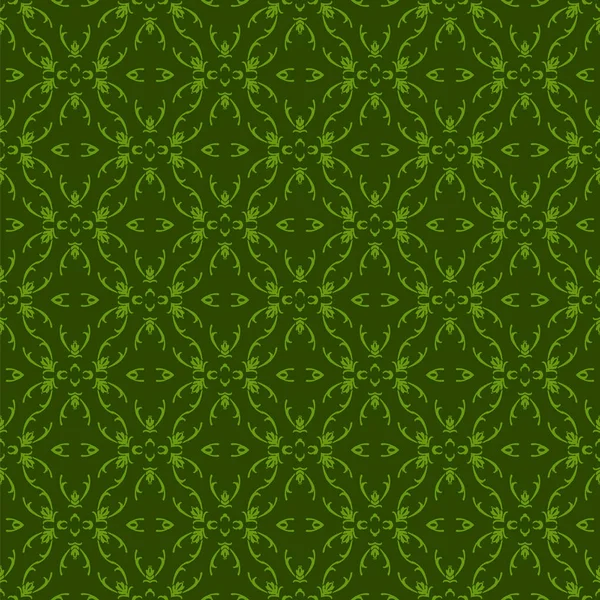 Patrón inconsútil ornamental verde. Textura sin fin. ornamento geométrico oriental — Vector de stock