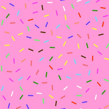 Çörek doku pembe. Sır ve renkli Sprinkles Seamless Modeli