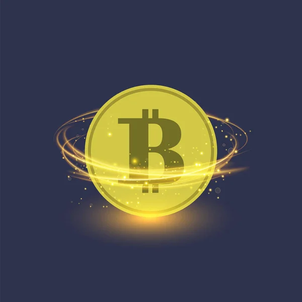Colden Bitcoin Isolated. Crypto Currency Icon — Stock Vector