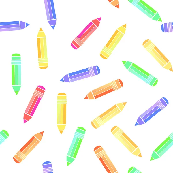 Lápis colorido padrão sem costura —  Vetores de Stock