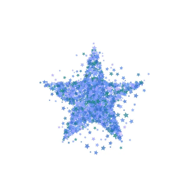 Estrella Azul Estalló Aislada Sobre Fondo Blanco Patrón Estrellado — Vector de stock