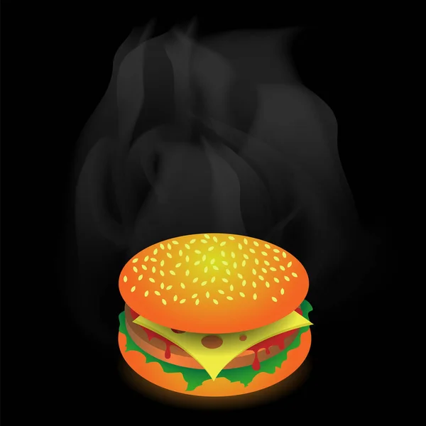 Fast Food auf der Straße. Frischer Hamburger. ungesunde kalorienreiche Mahlzeit. Sandwich mit Käse — Stockfoto