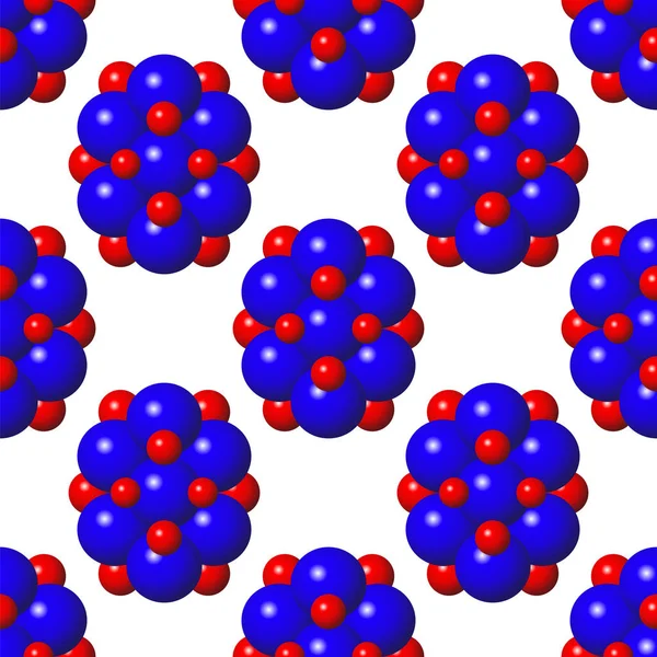 Abstrakte Moleküle entwerfen. blau rote Kugeln nahtloses Muster. Molekularstruktur Atome. medizinischer Hintergrund für Banner — Stockvektor