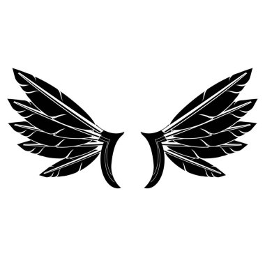 Angel ya da Phoenix Kanatları. Kanatlı Logo Tasarımı. Eagle Bird 'ün bir parçası. Amblem, İmza ve Damga için Tasarım Ögeleri.