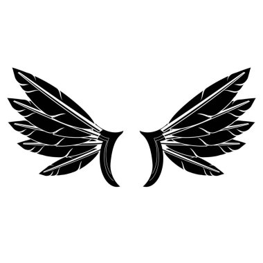 Angel ya da Phoenix Kanatları. Kanatlı Logo Tasarımı. Eagle Bird 'ün bir parçası. Amblem, İmza ve Damga için Tasarım Ögeleri.