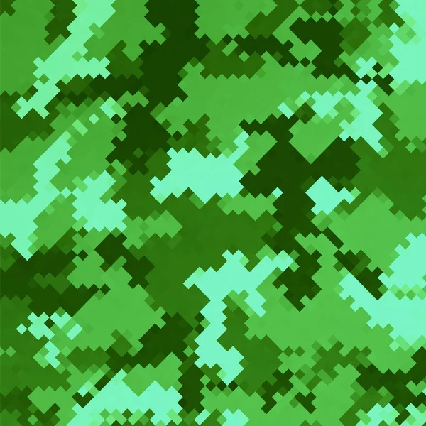 Městské maskování Pozadí. Armádní vojenský vzor. Zelená Pixelová tkanina Textilní tisk pro uniformy a zbraně. — Stockový vektor
