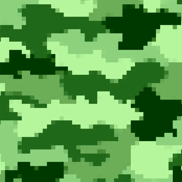 Fundo de camuflagem urbana. Padrão militar do exército. Impressão têxtil de tecido de pixel verde para uniformes e armas . — Vetor de Stock