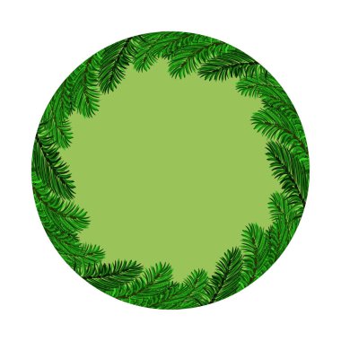 Firavun şubeleriyle Noel Bayrağı. Beyaz Arkaplanda Yeni Yıl Posteri İzole Edildi