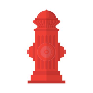 Kırmızı Yangın Musluğu Simgesi Beyaz Arkaplanda izole edildi. İtfaiye için Düz Tarz Logosu