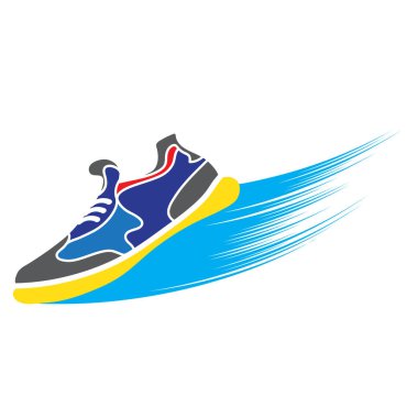 Beyaz arka plan üzerinde izole Ranning ayakkabı silüeti